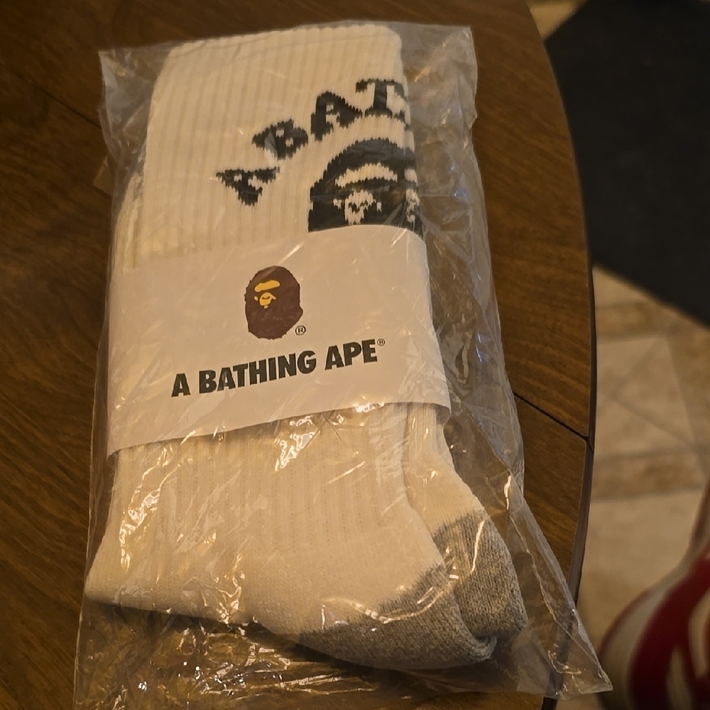 Bape White Casual Socks with Signature Style
